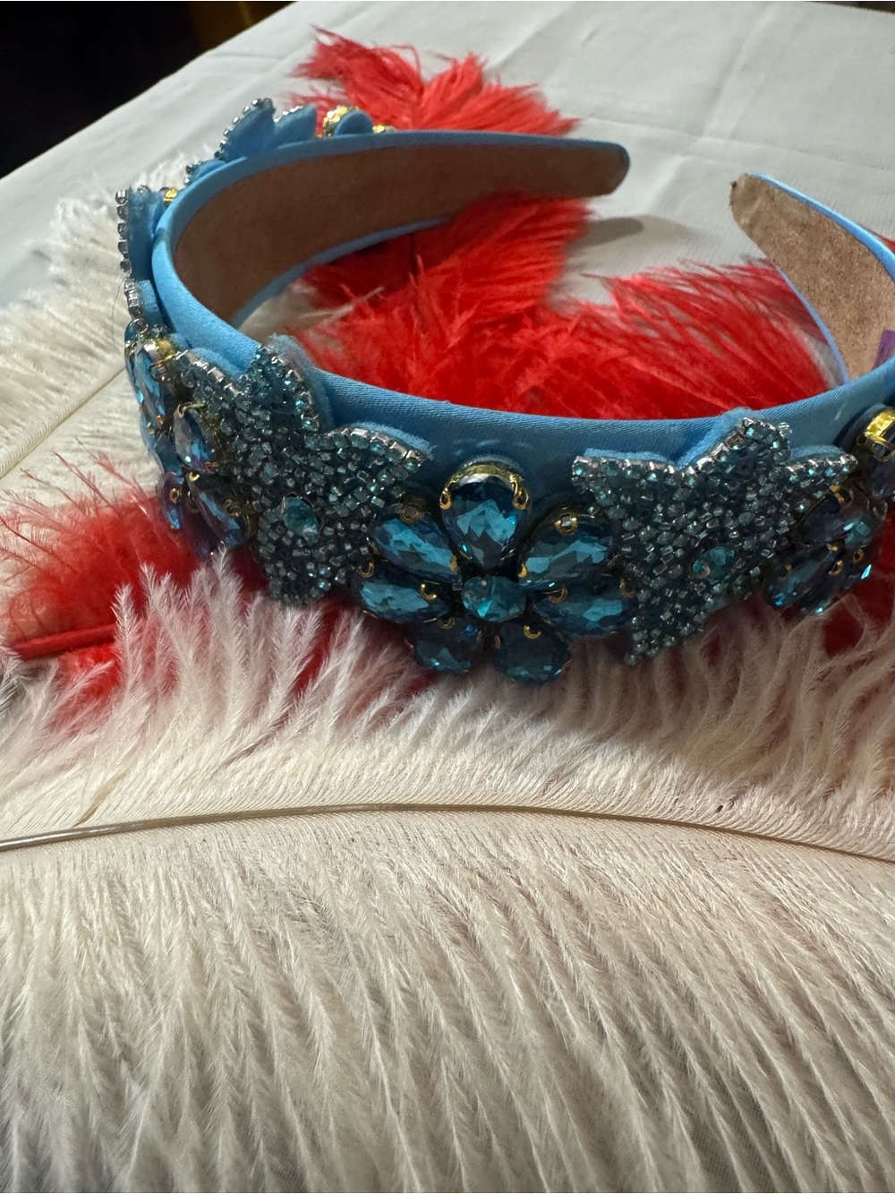Elegant Embellished sparkling Crystal details Flower Headband - NWT - Handmade.